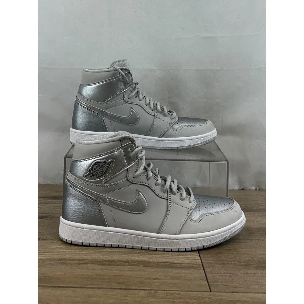 Air Jordan 1 High OG Metallic Silver Cool Grey‎ Men's Sneakers Size 10.5